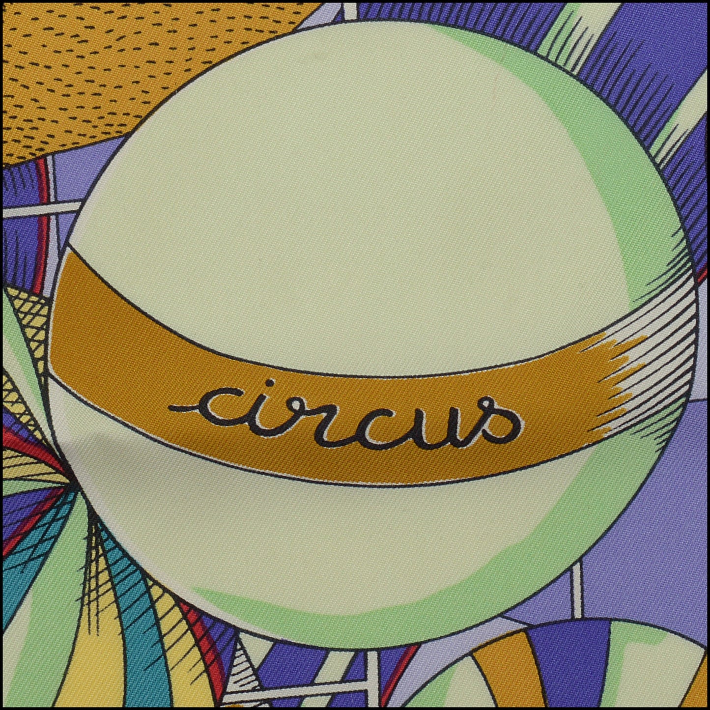 RDC14864 HERMES Vintage Circus Theme Silk Scarf