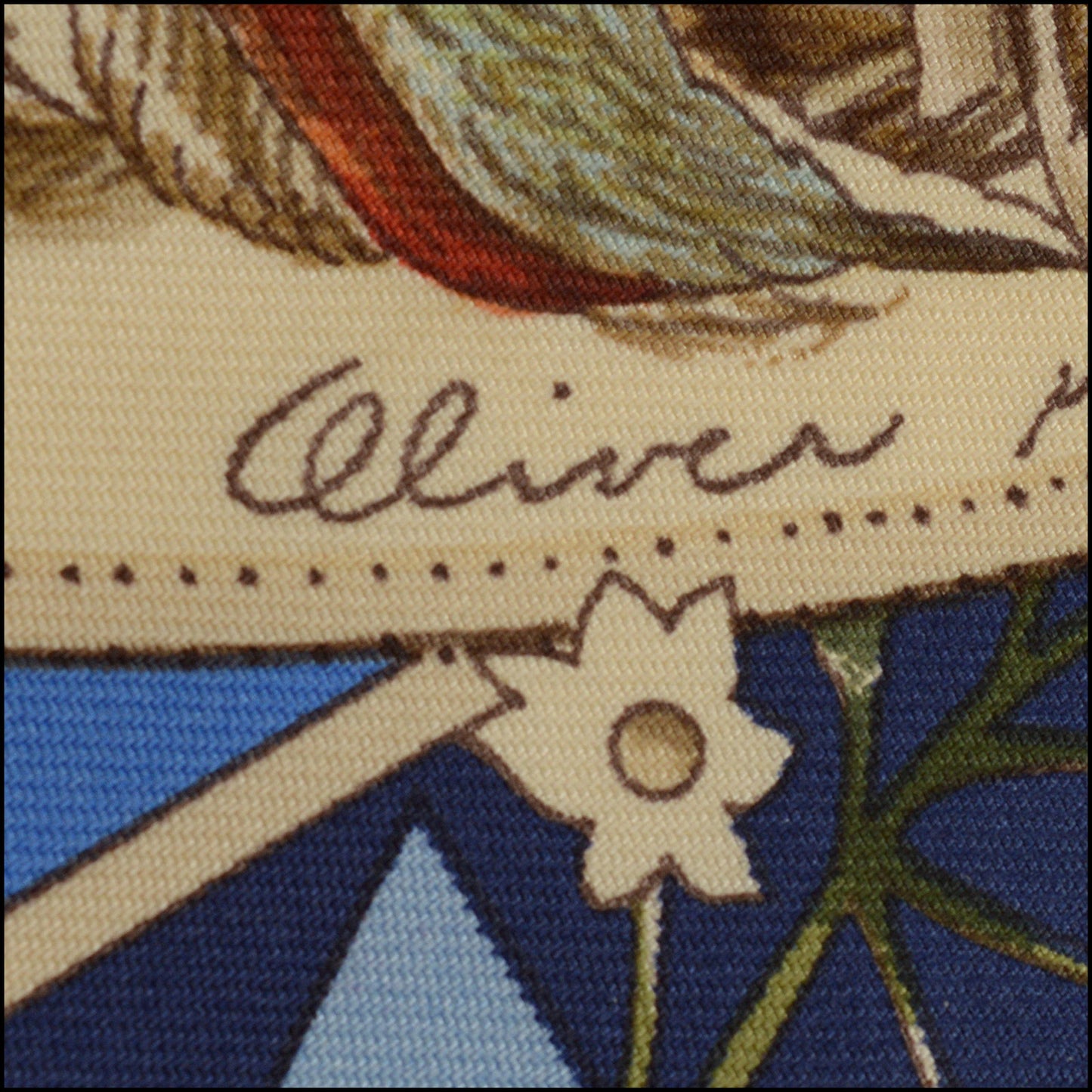 RDC15557 HERMES Blue "Mythologies Des Hommes Rouges" Kermit Oliver Silk Scarf 90 cm