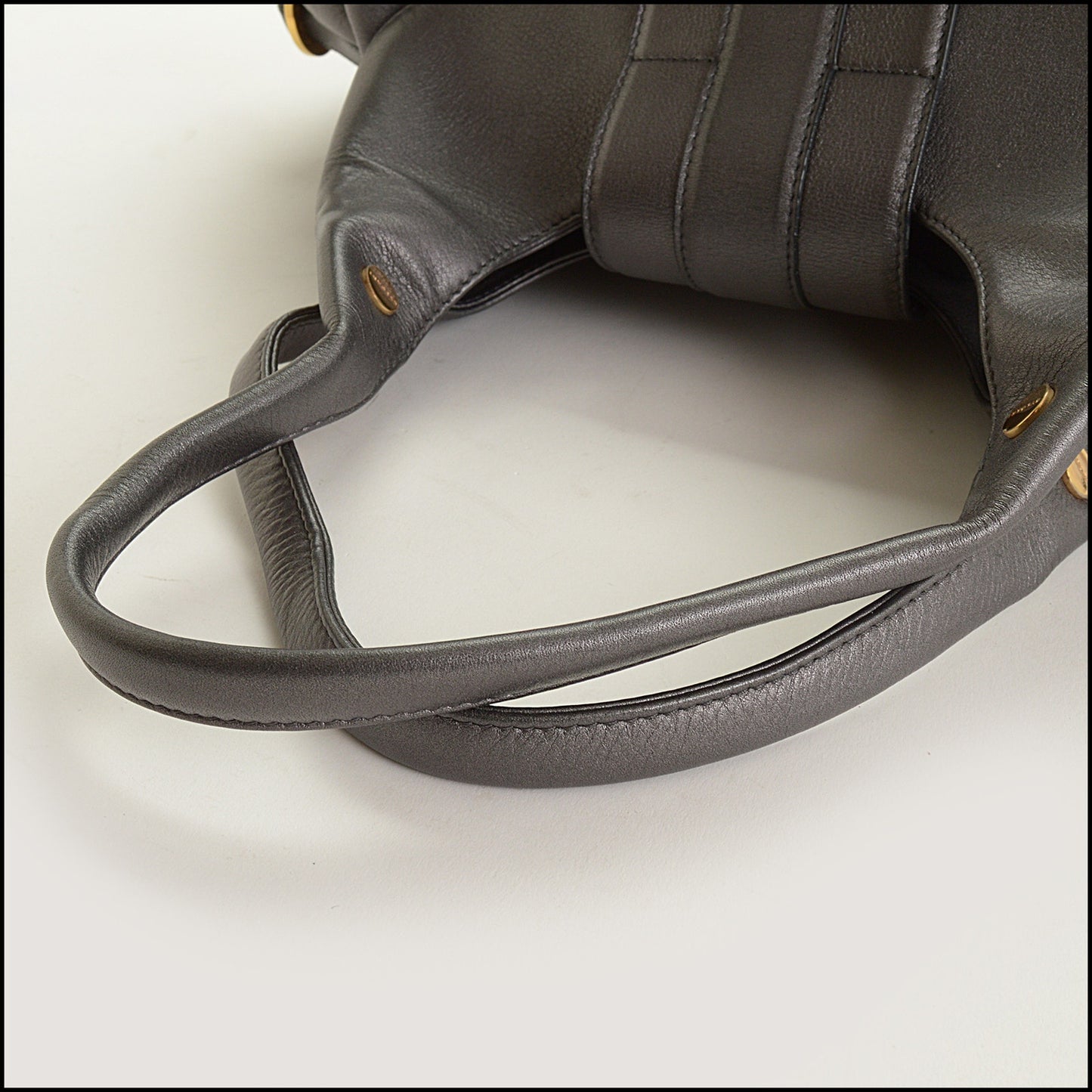 RDC15612 BVLGARI Metallic Silver Leather Chandra bag
