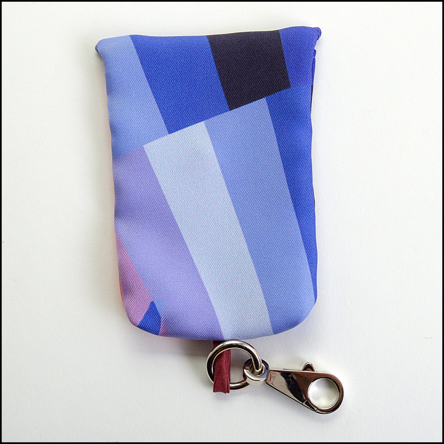 RDC14444 Hermes Petit H Multicolor Silk Twill Pouch W/Clip