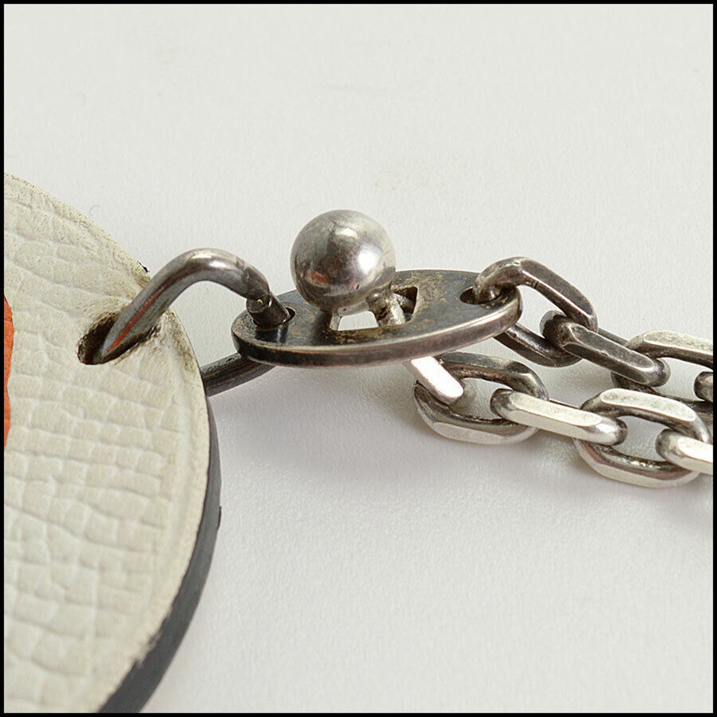 RDC10994 Authentic HERMES White Leather Penguin Purse Charm Keyring