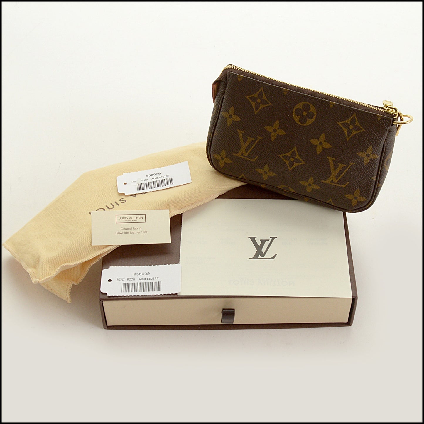 RDC15371 LOUIS VUITTON '07 Brown Monogram Canvas Mini Pochette Accesoires