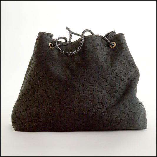 RDC15291 GUCCI OUTLET Black GG Canvas Tote Bag