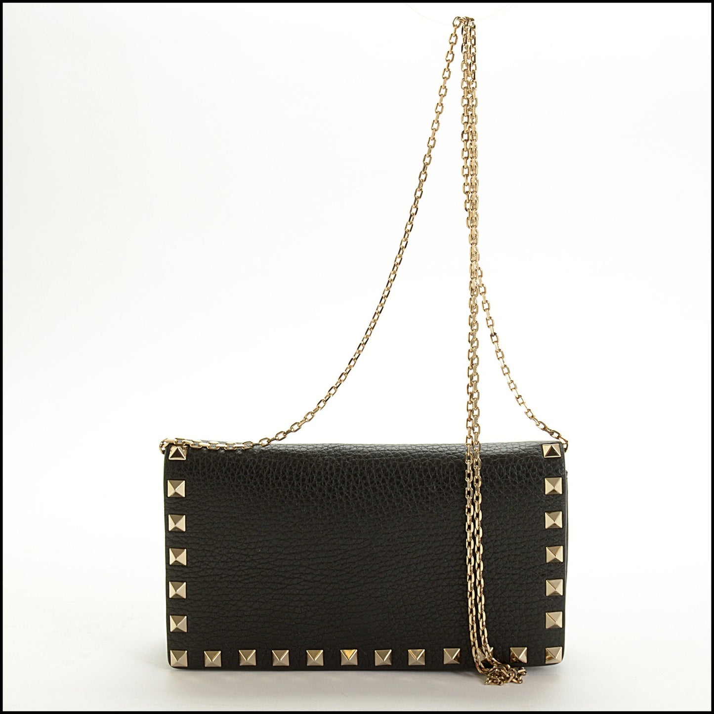 RDC15039 VALENTINO Black Leather Mini Rockstud Crossbody Bag