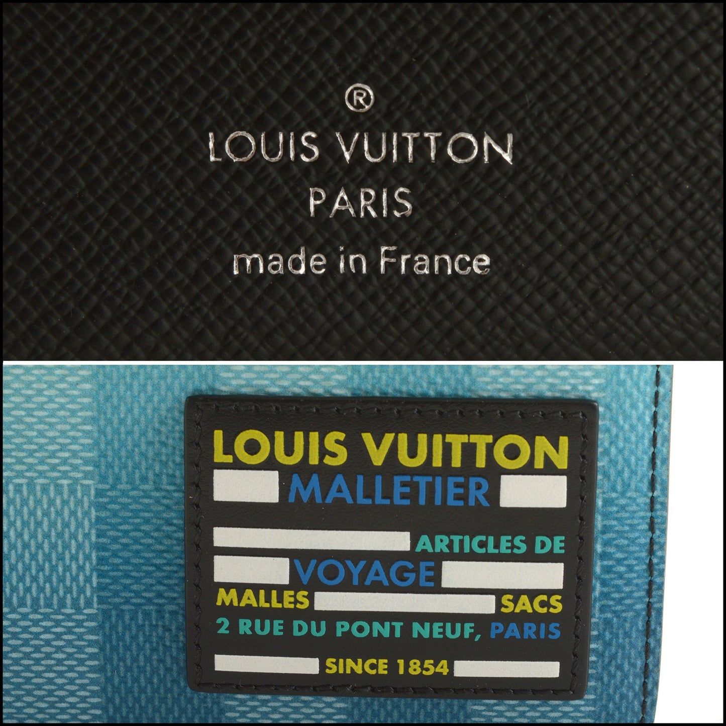 RDC15519 LOUIS VUITTON Blue Damier Stripes Multiple Wallet