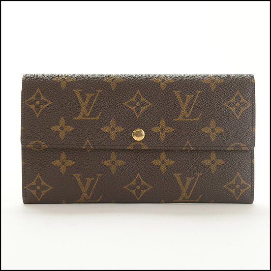 RDC15444 LOUIS VUITTON Brown Monogram Canvas Sarah Wallet