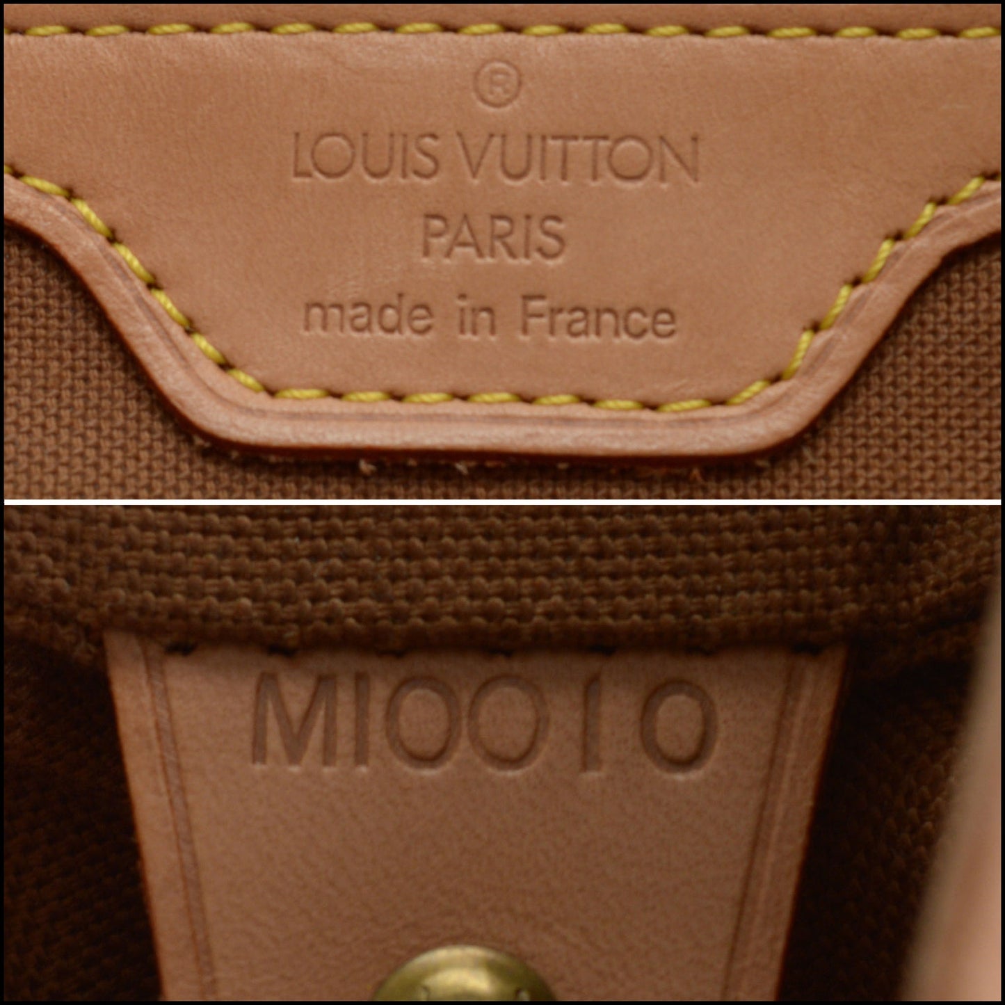 RDC14356 Authentic LOUIS VUITTON Vintage '00 Brown Canvas Montsouris GM Backpack