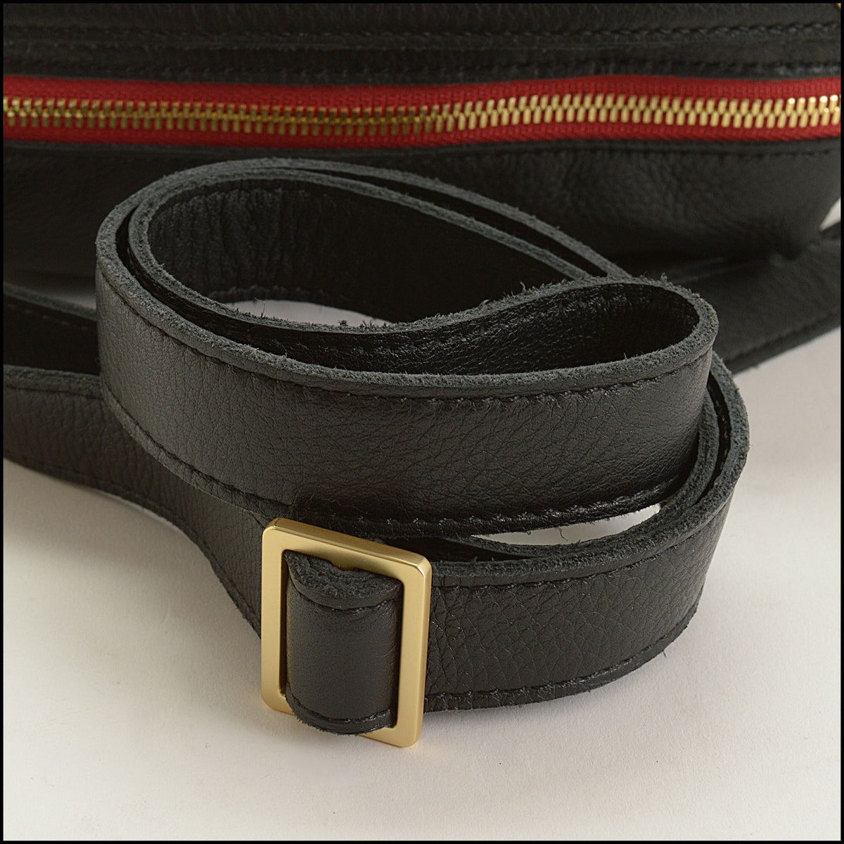 RDC15714 HAMMITT Black Leather Evan Crossbody Bag