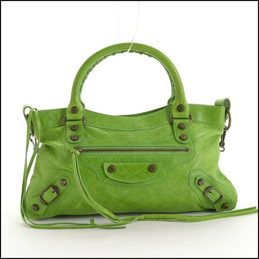 RDC14523 BALENCIAGA SS '05 Apple Green Chevre Leather Classic First Bag