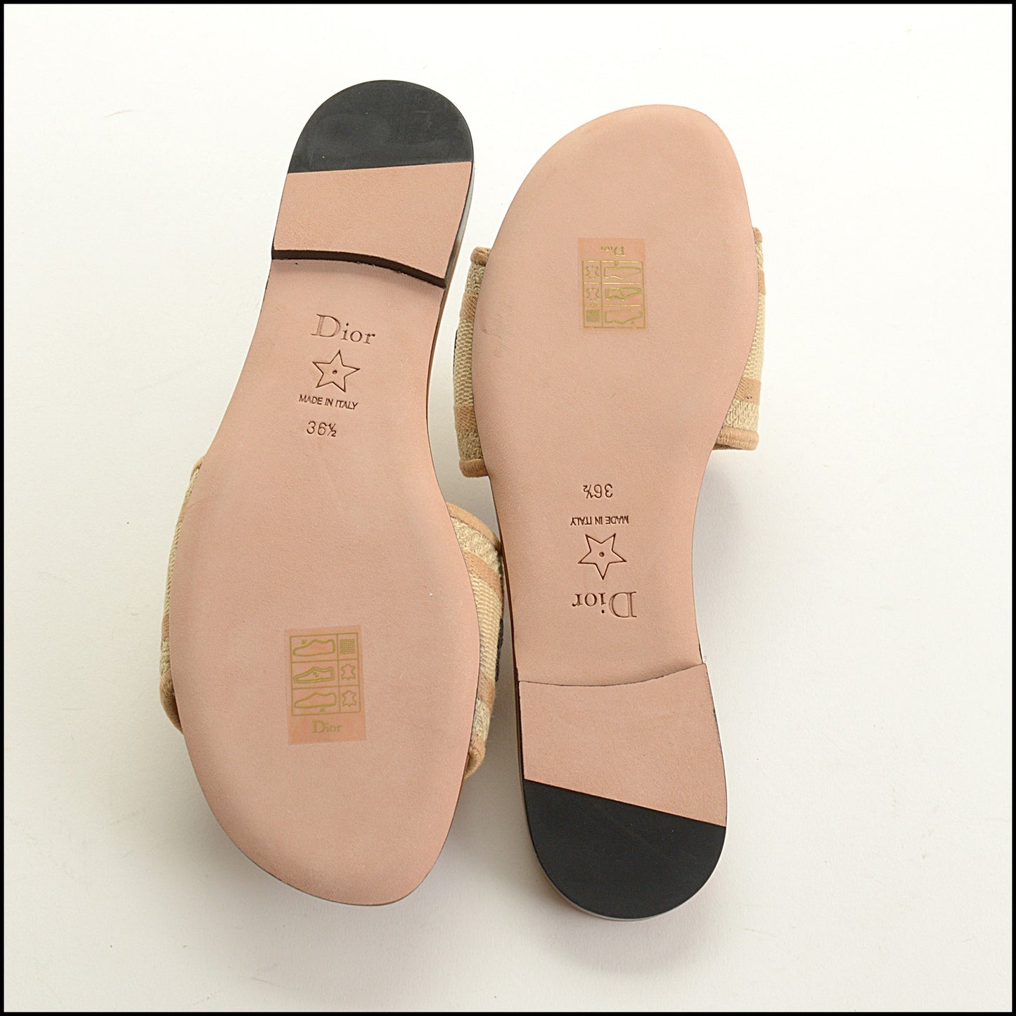 RDC15554 CHRISTIAN DIOR Chestnut Dway Black Logo Slide 36.5