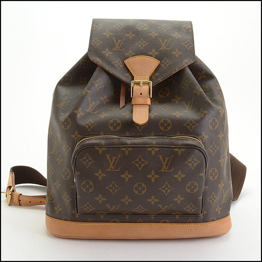 RDC14356 Authentic LOUIS VUITTON Vintage '00 Brown Canvas Montsouris GM Backpack