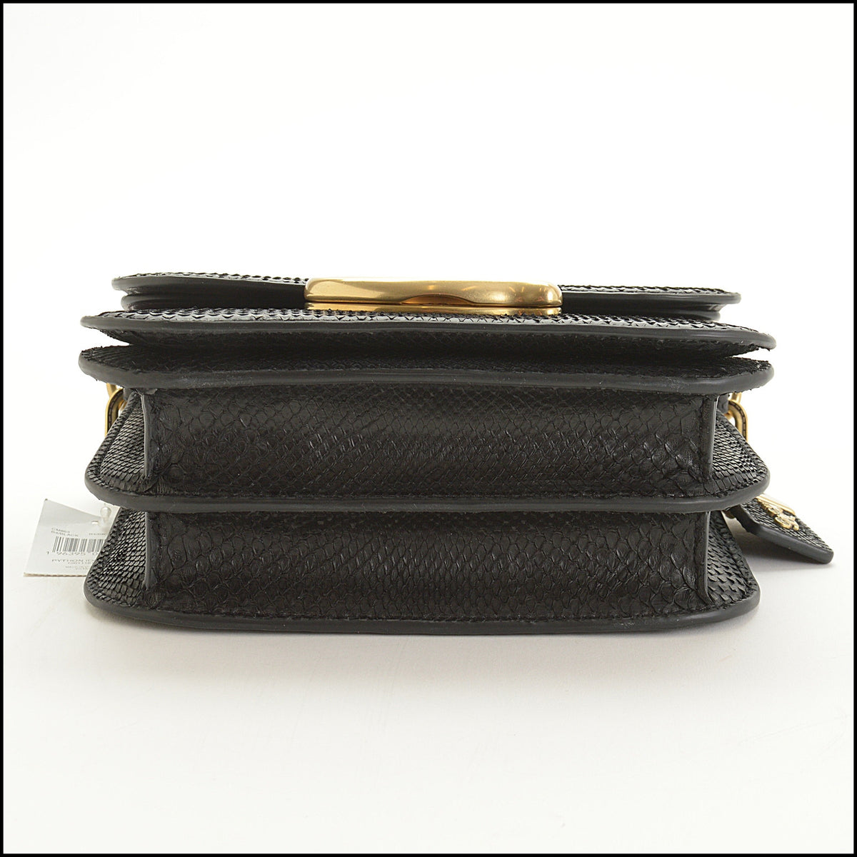 RDC15022 COACH Black Python Idol Crossbody Chain Strap Bag