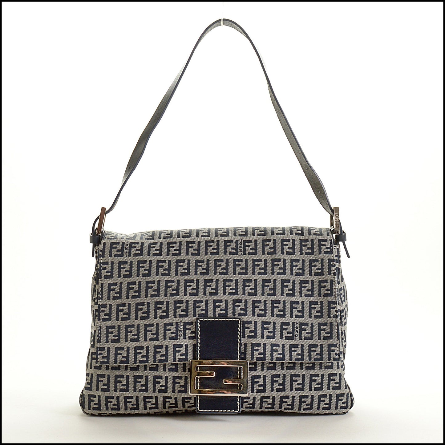 RDC15509 FENDI Vintage Navy Zucchino Vitello Mama Bag