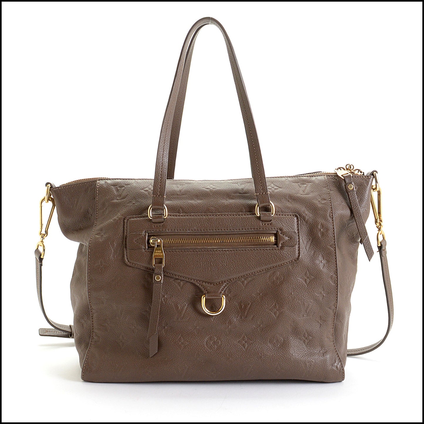 RDC14146 Authentic LOUIS VUITTON '11 Taupe Monogram Leather Lumineuse Bag