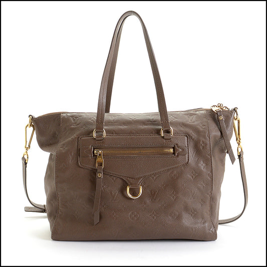 RDC14146 Authentic LOUIS VUITTON '11 Taupe Monogram Leather Lumineuse Bag