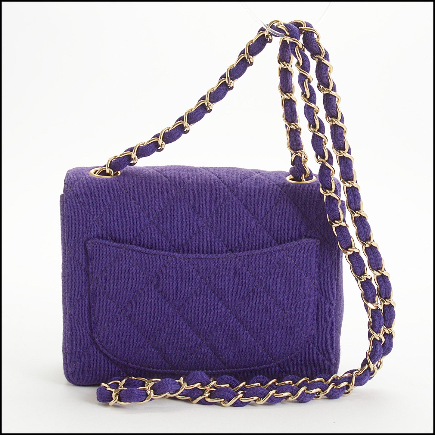 RDC14966 CHANEL '00-02 Purple Jersey Classic Square Mini Flap Bag