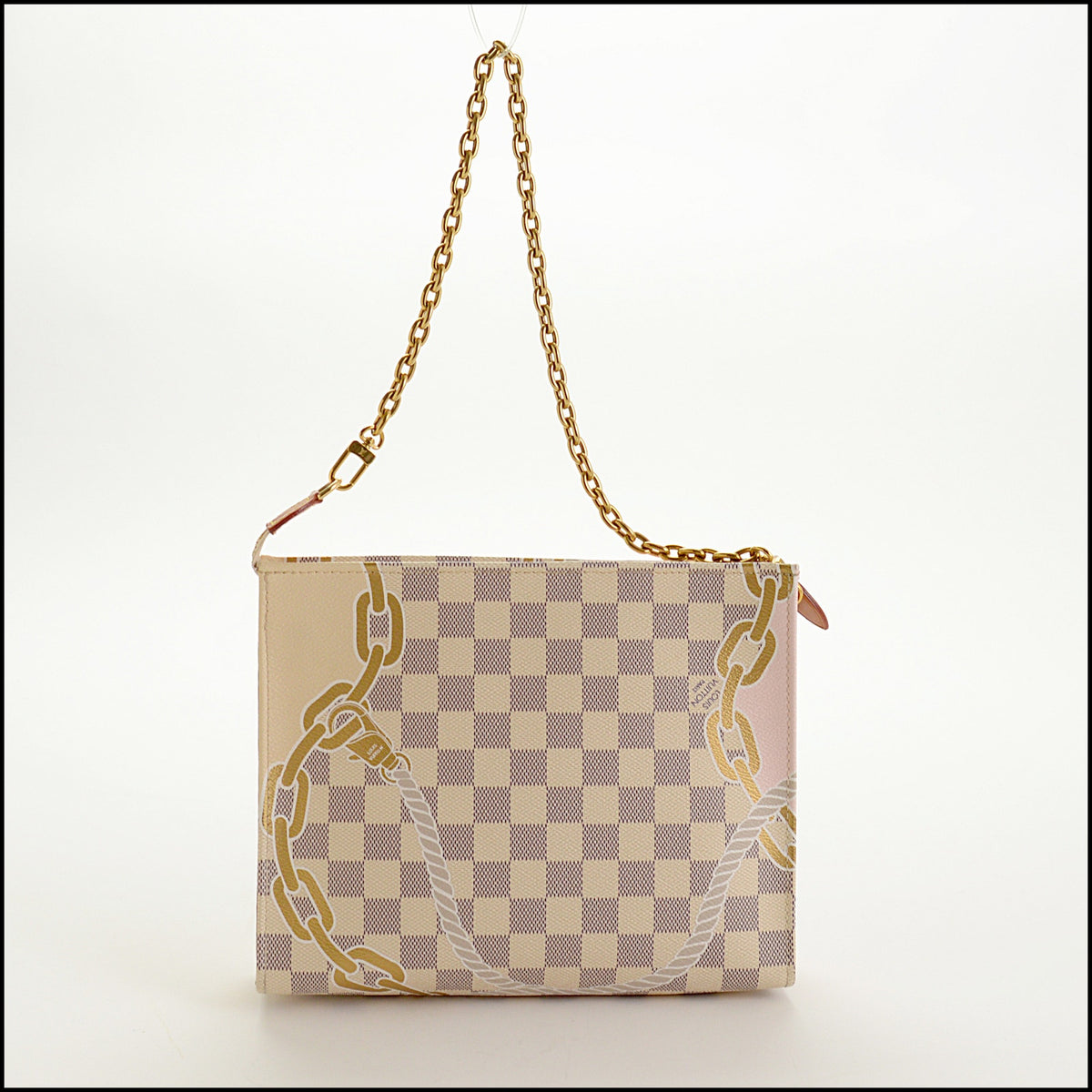 RDC15646 LOUIS VUITTON Damier Azur Nautical Toiletry Pouch On Chain