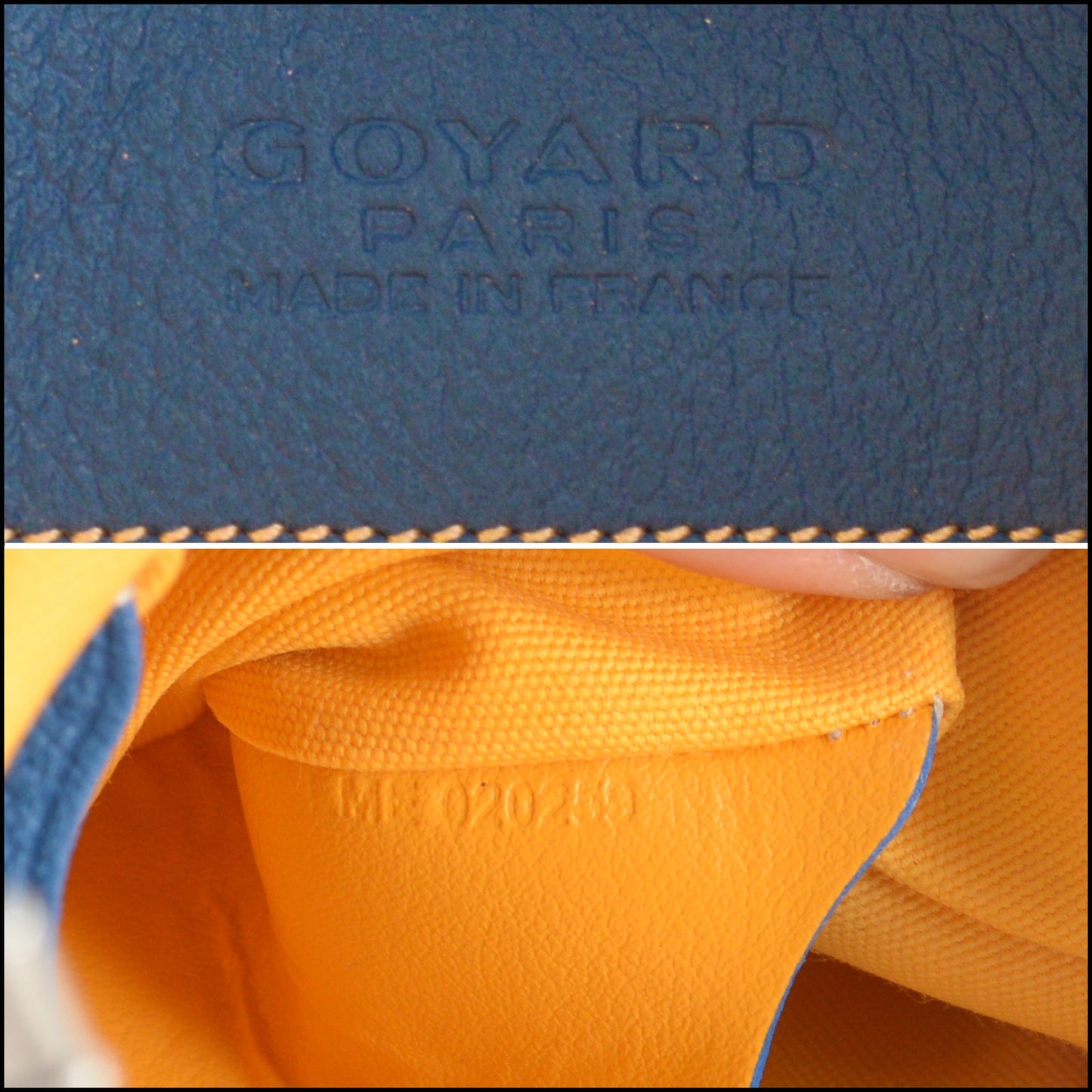 RDC15339 GOYARD Blue Goyardine Canvas Senat Pouch PM