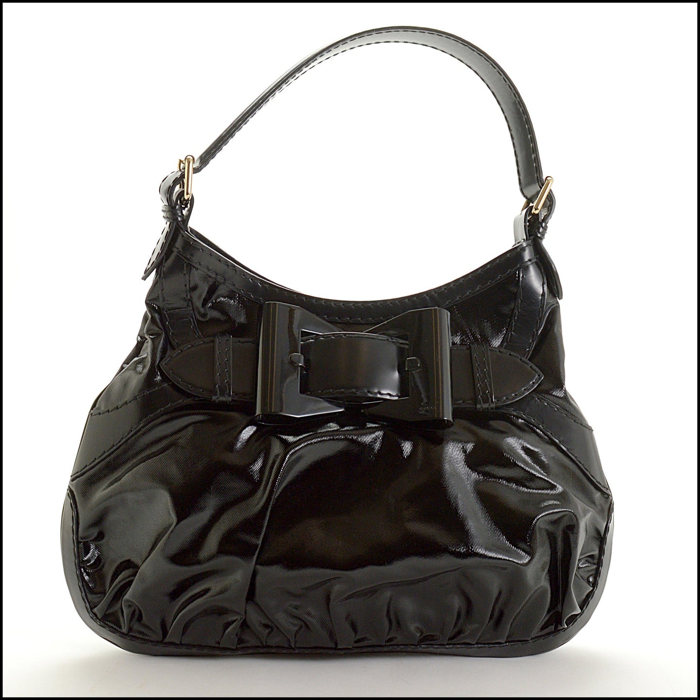 RDC15061 GUCCI Black Dialux Bow Detail Queen Hobo Bag