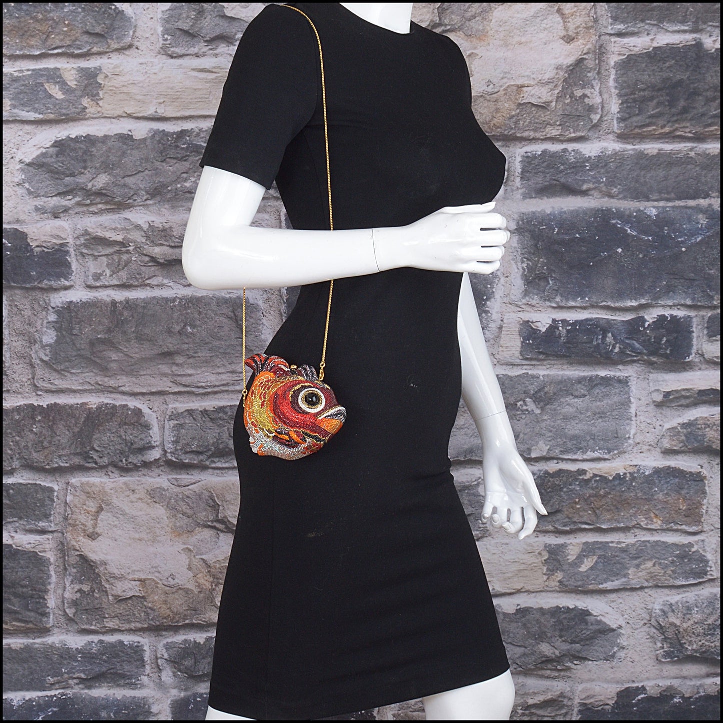 RDC15249 JUDITH LEIBER Red Koi Fish Minaudiere Bag