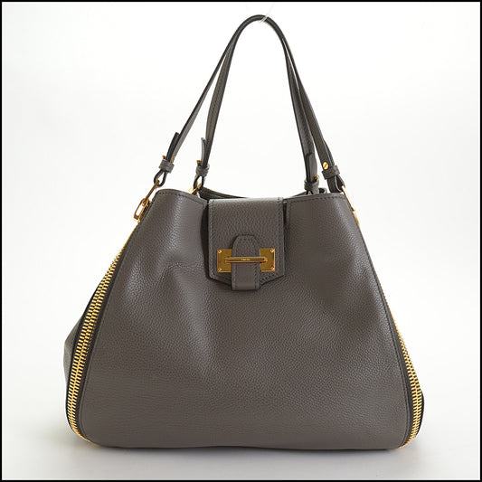 RDC14553 TOM FORD Graphite Calfskin Leather Sedgwick Bag