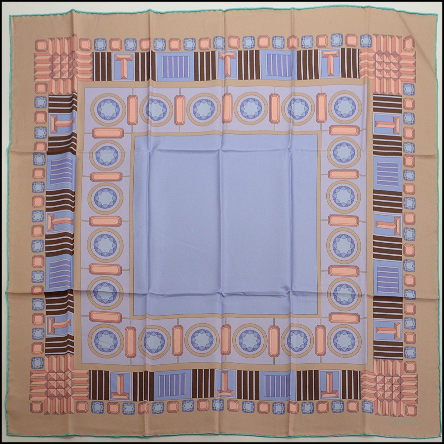 RDC15218 TIFFANY AND CO. Lilac Gem Border Silk Scarf 90cm