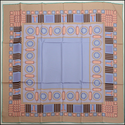 RDC15218 TIFFANY AND CO. Lilac Gem Border Silk Scarf 90cm