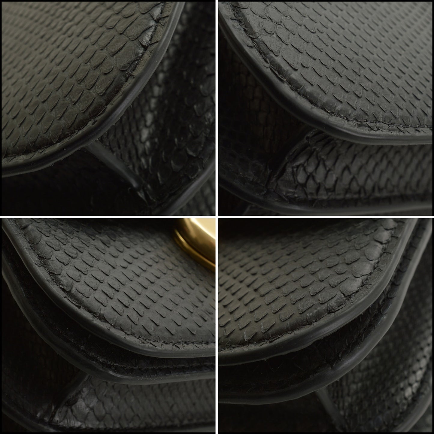 RDC15022 COACH Black Python Idol Crossbody Chain Strap Bag