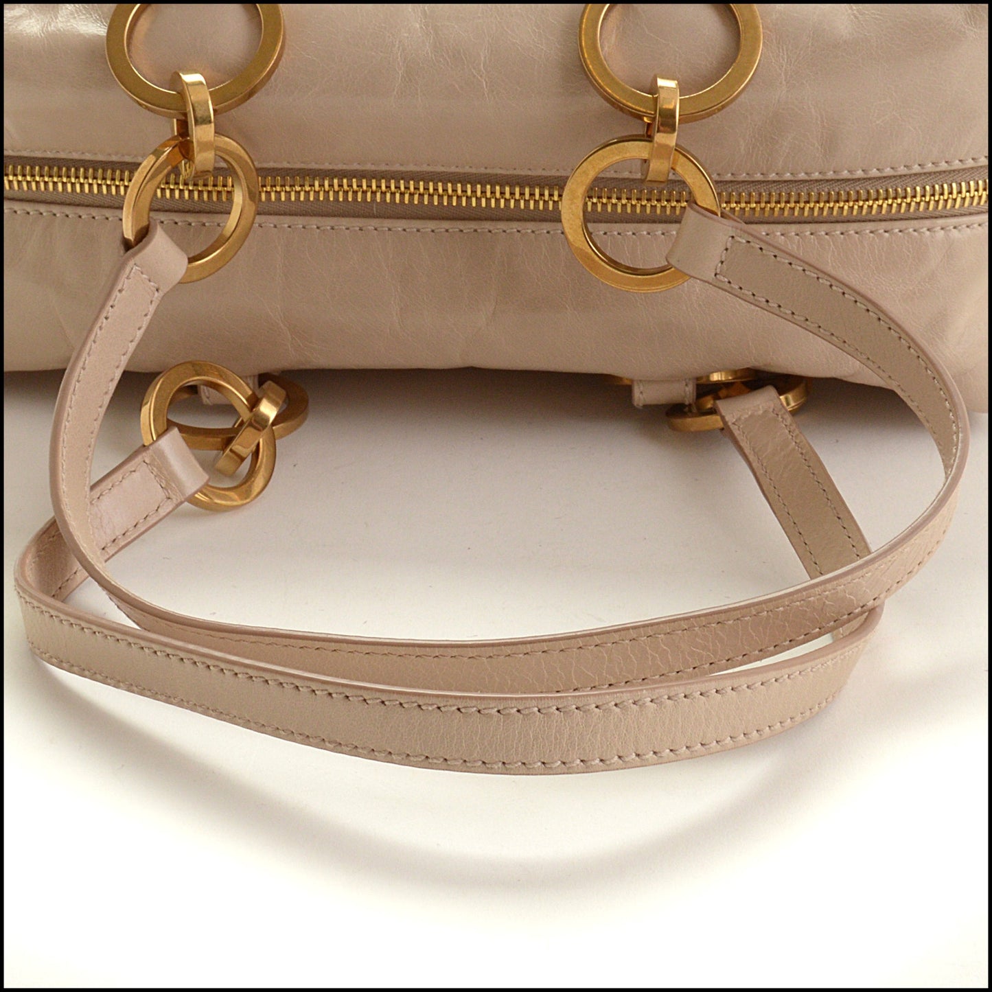 RDC15311 PRADA Cream Bauletto Dangle Medium Handbag