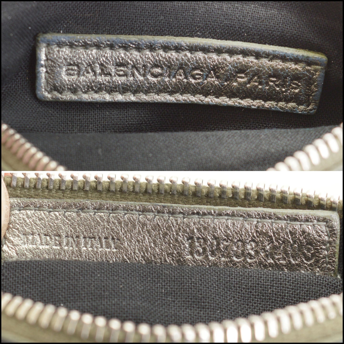 RDC14520 BALENCIAGA FW '07 Holiday Olive Metallic Lambskin Coin Pouch Mini Purse