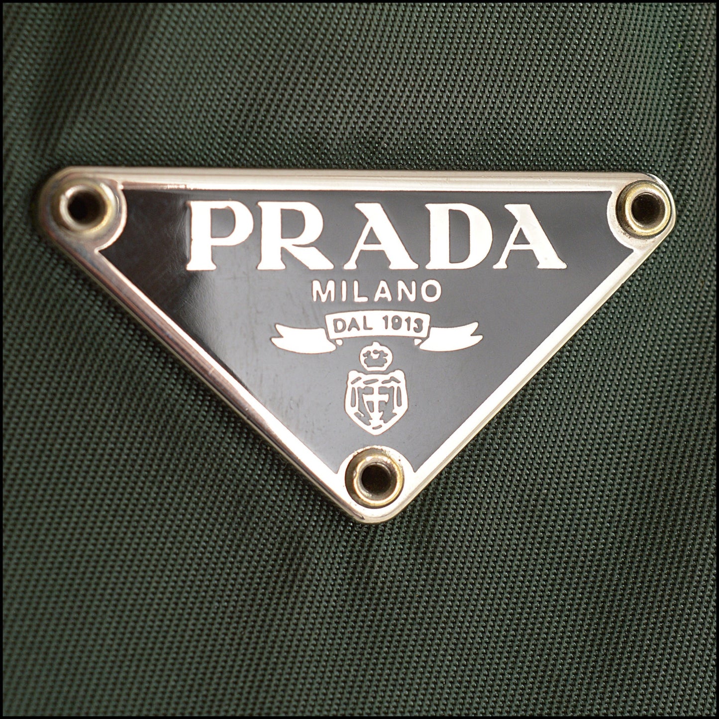 RDC15580 PRADA Green Nylon & Leather Shoulder Bag
