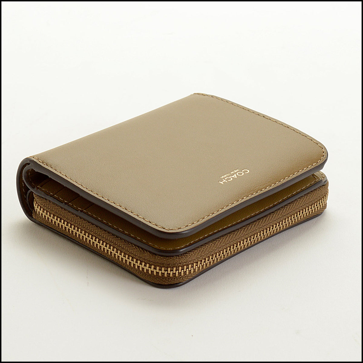 RDC15716 COACH Muted Olive Smooth Leather New York Billfold Wallet