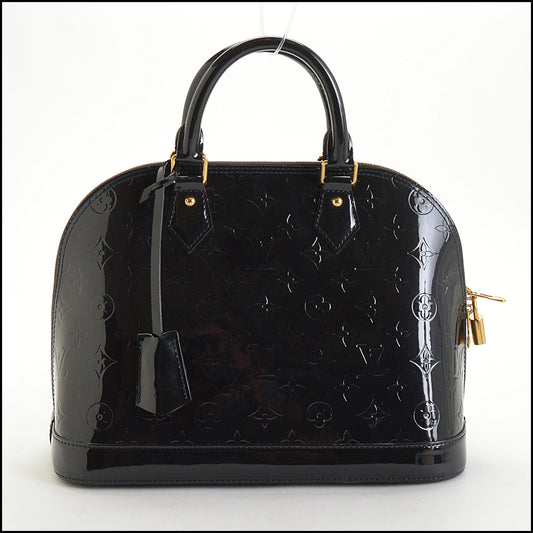 RDC14821 LOUIS VUITTON 2011 Bleu Infini Vernis Monogram Alma PM Handbag