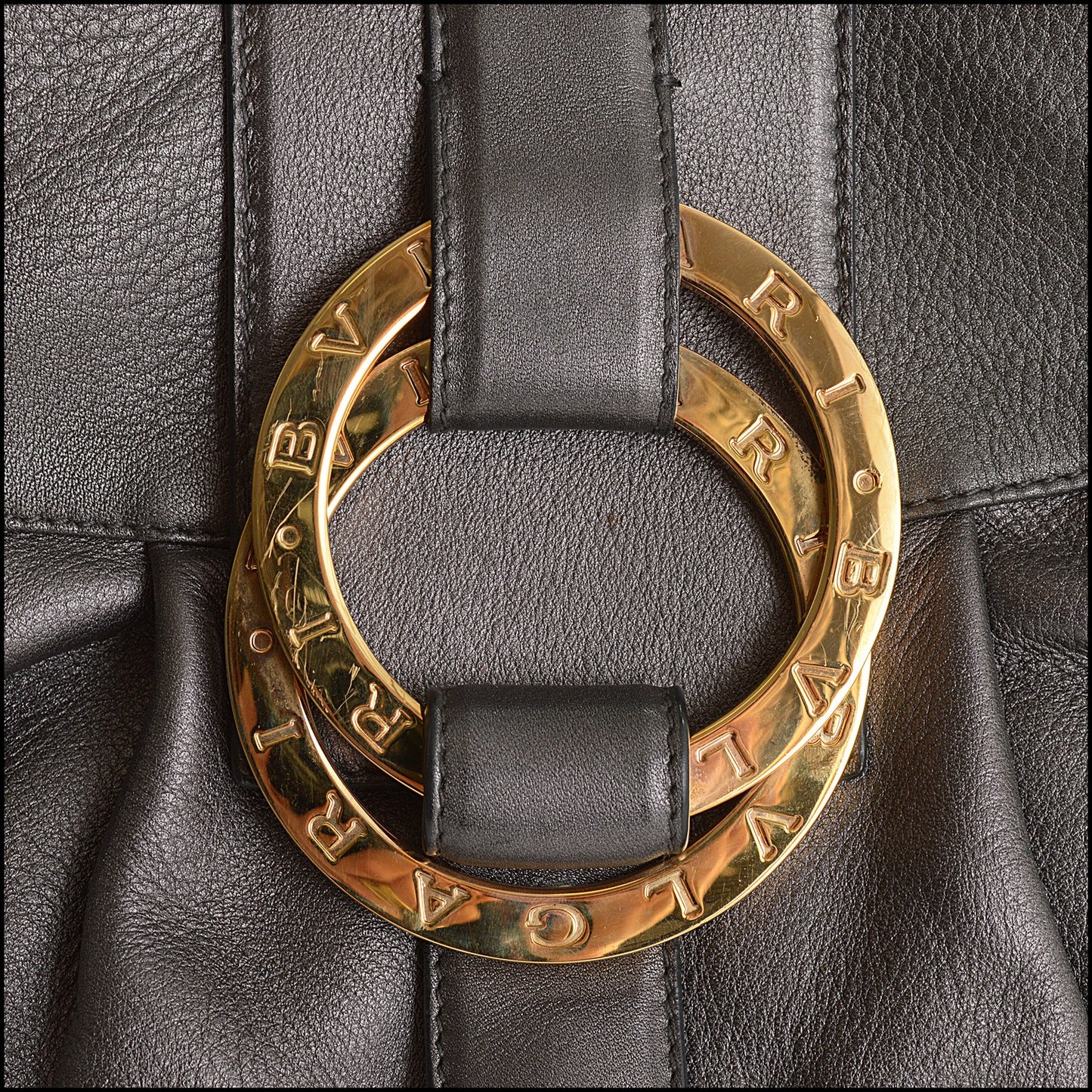 RDC15612 BVLGARI Metallic Silver Leather Chandra bag