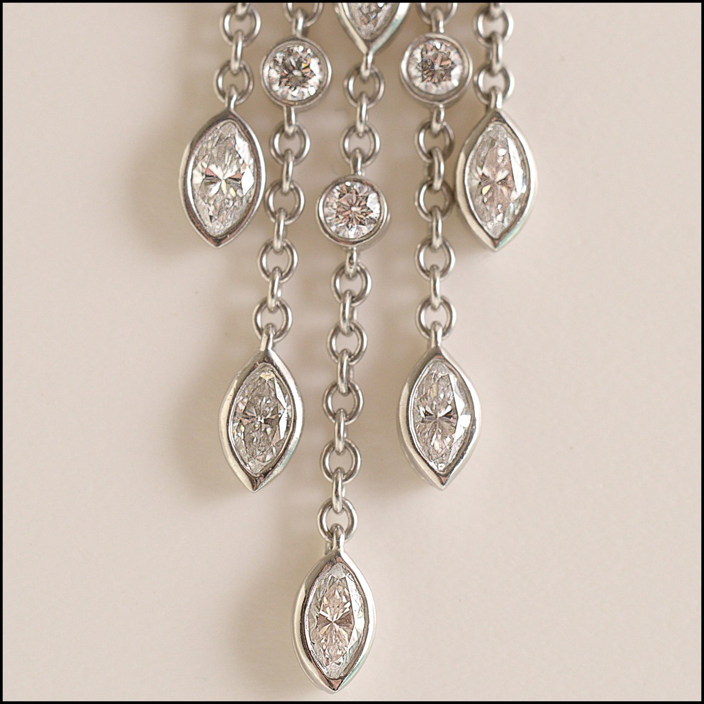 RDC15216 TIFFANY & CO. Platinum and Diamond Swing Chandelier Dop Earrings