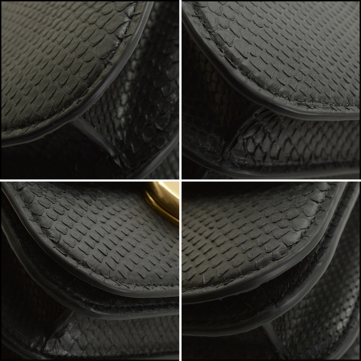 RDC15022 COACH Black Python Idol Crossbody Chain Strap Bag