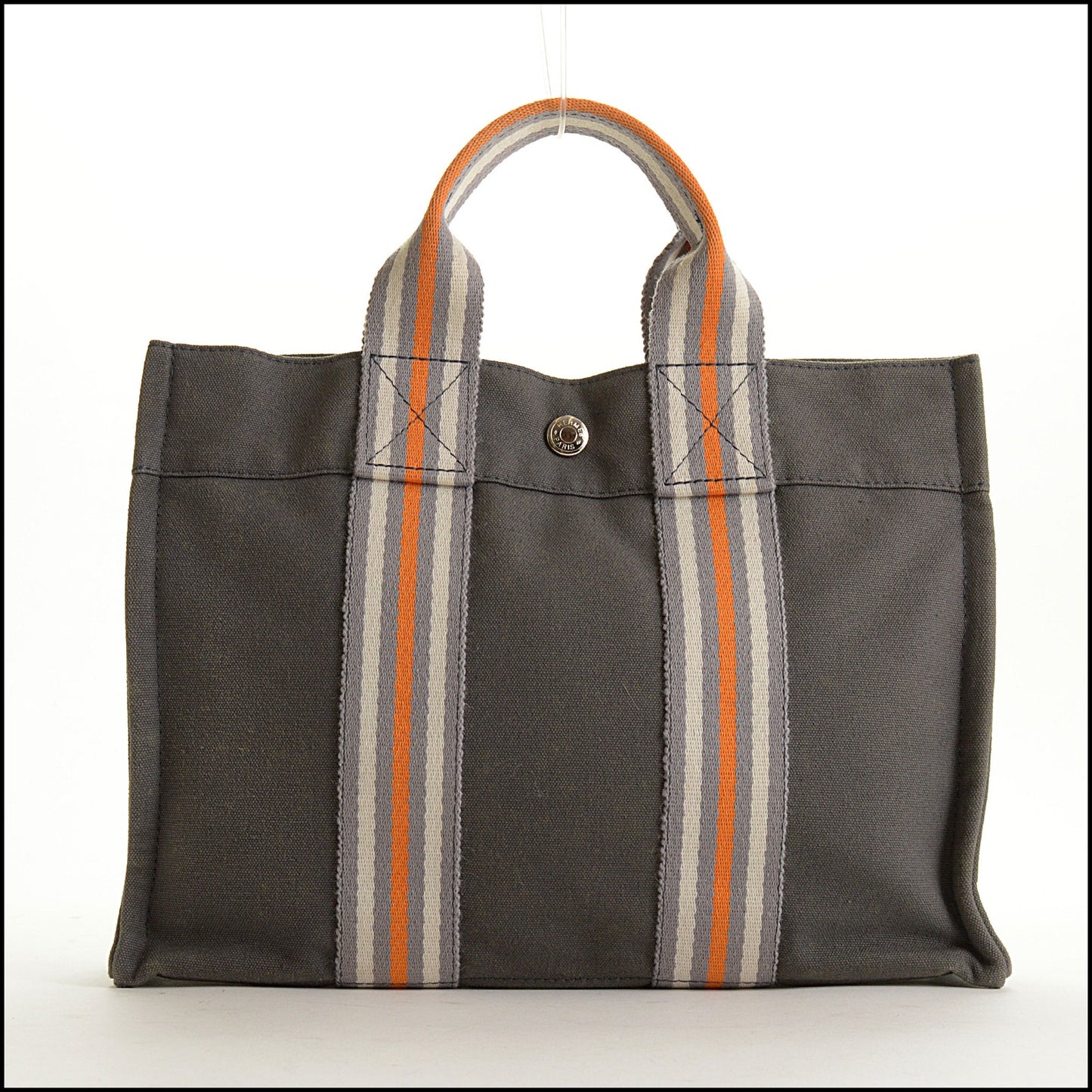 RDC15581 HERMES '01 Grey Canvas Ginza Fourre-Tout PM Mini Bag