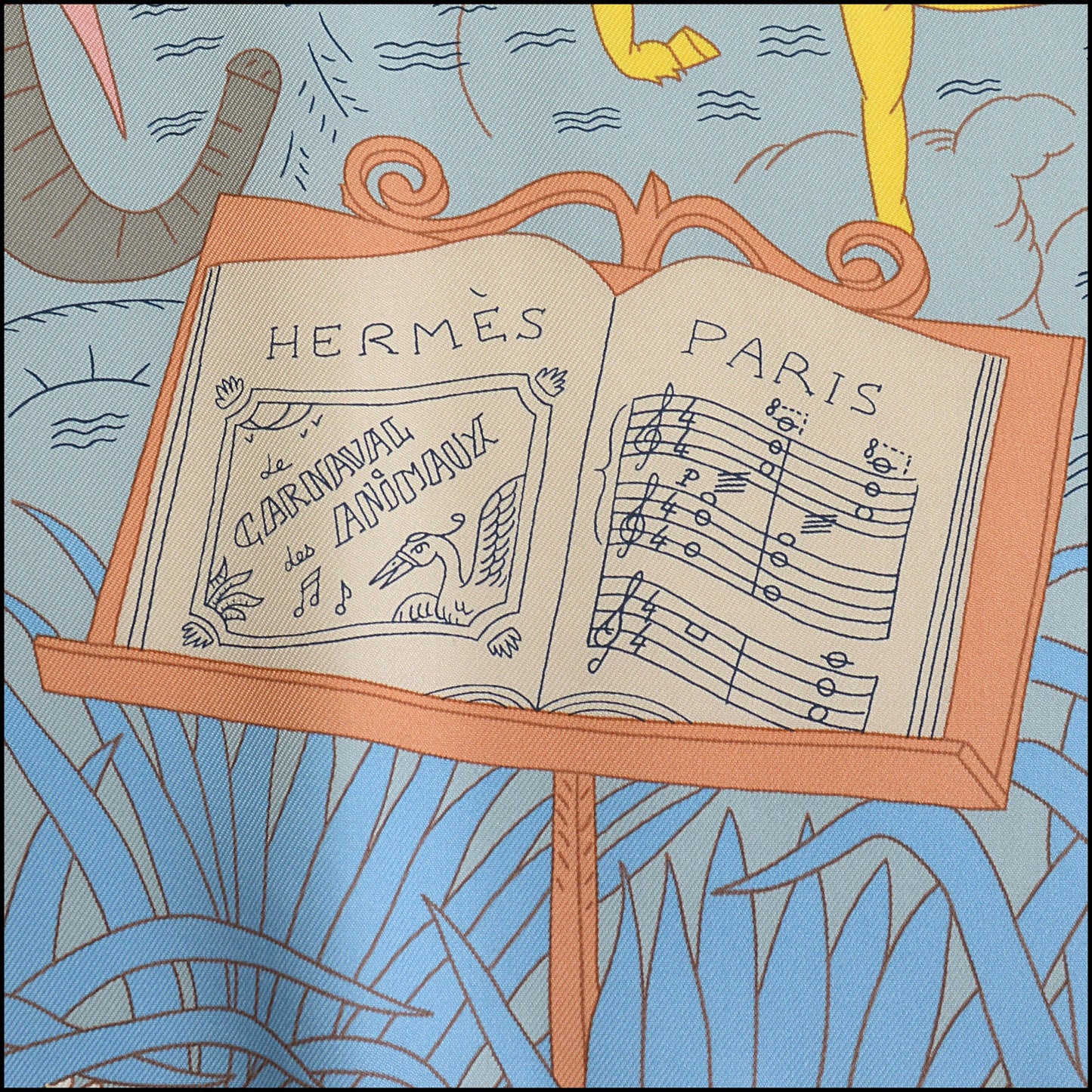 RDC14857 HERMES 90cm Carnival des Anima Silk Scarf