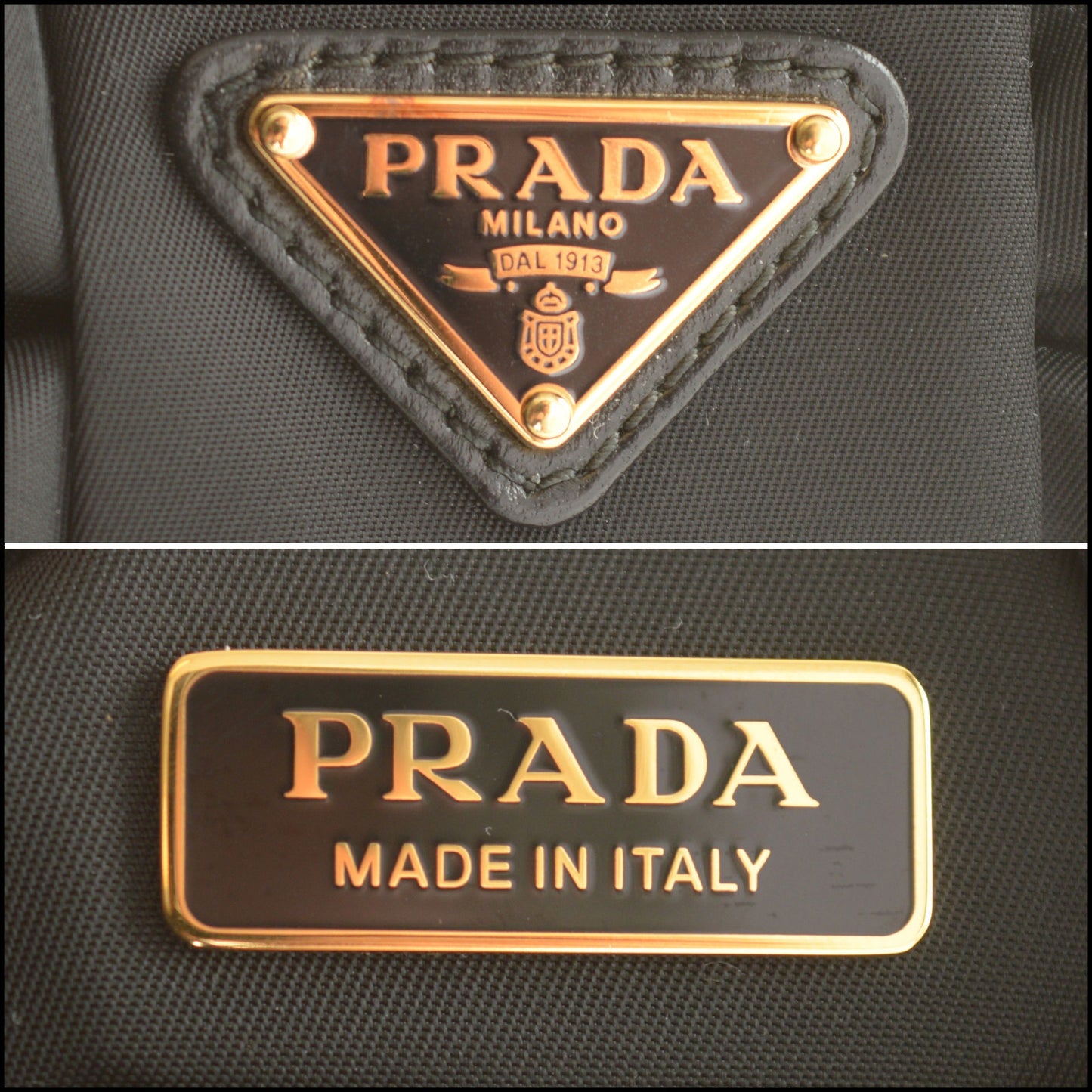 RDC15428 PRADA Black Mini Padded Re-Nylon Bag with Bow