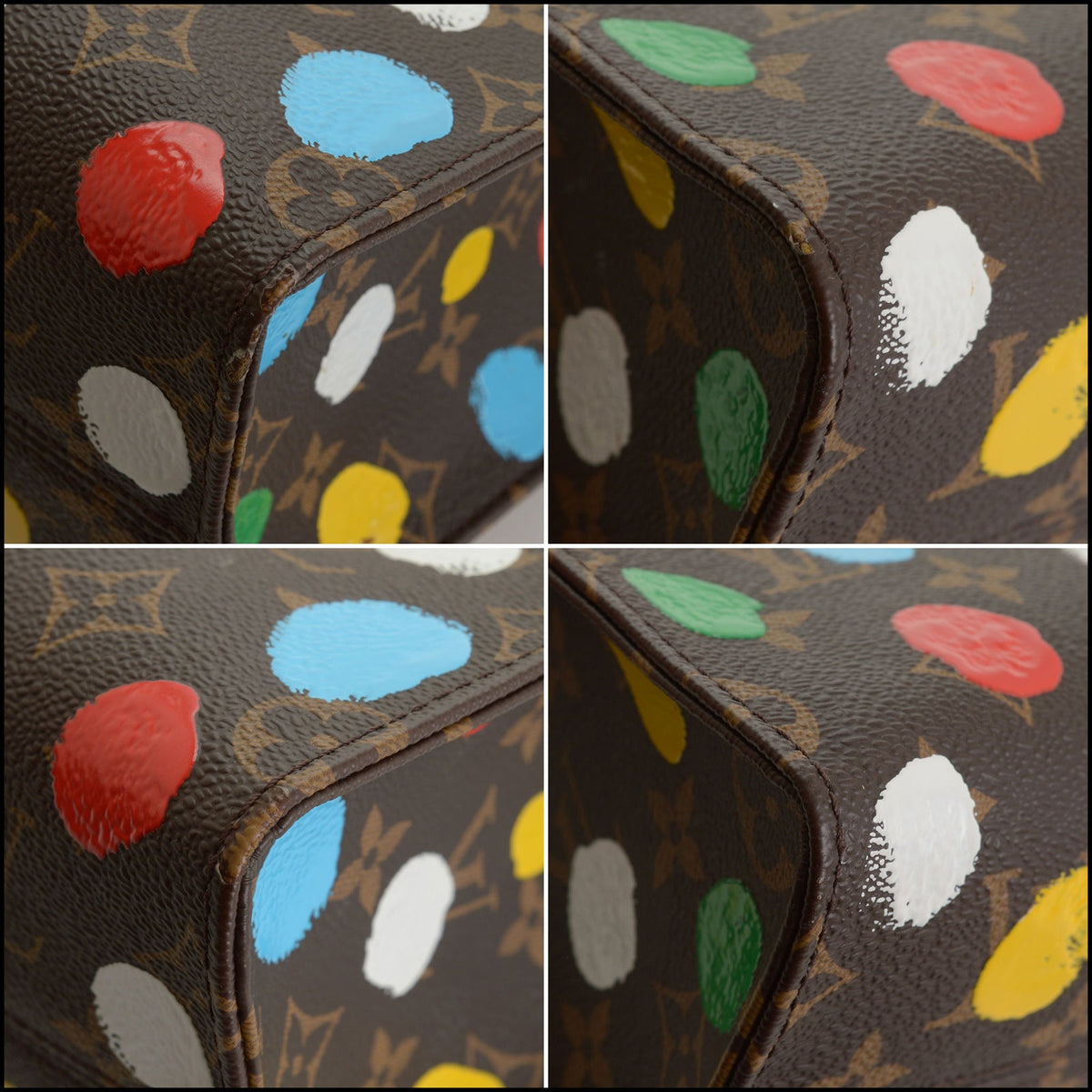 RDC15738 LOUIS VUITTON 2023 Kusama Painted Dots On The Go PM Tote Bag