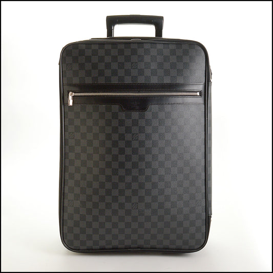 RDC15666 LOUIS VUITTON 2011 Black/Grey Damier Graphite Pegase 55 Canvas Rolling Luggage
