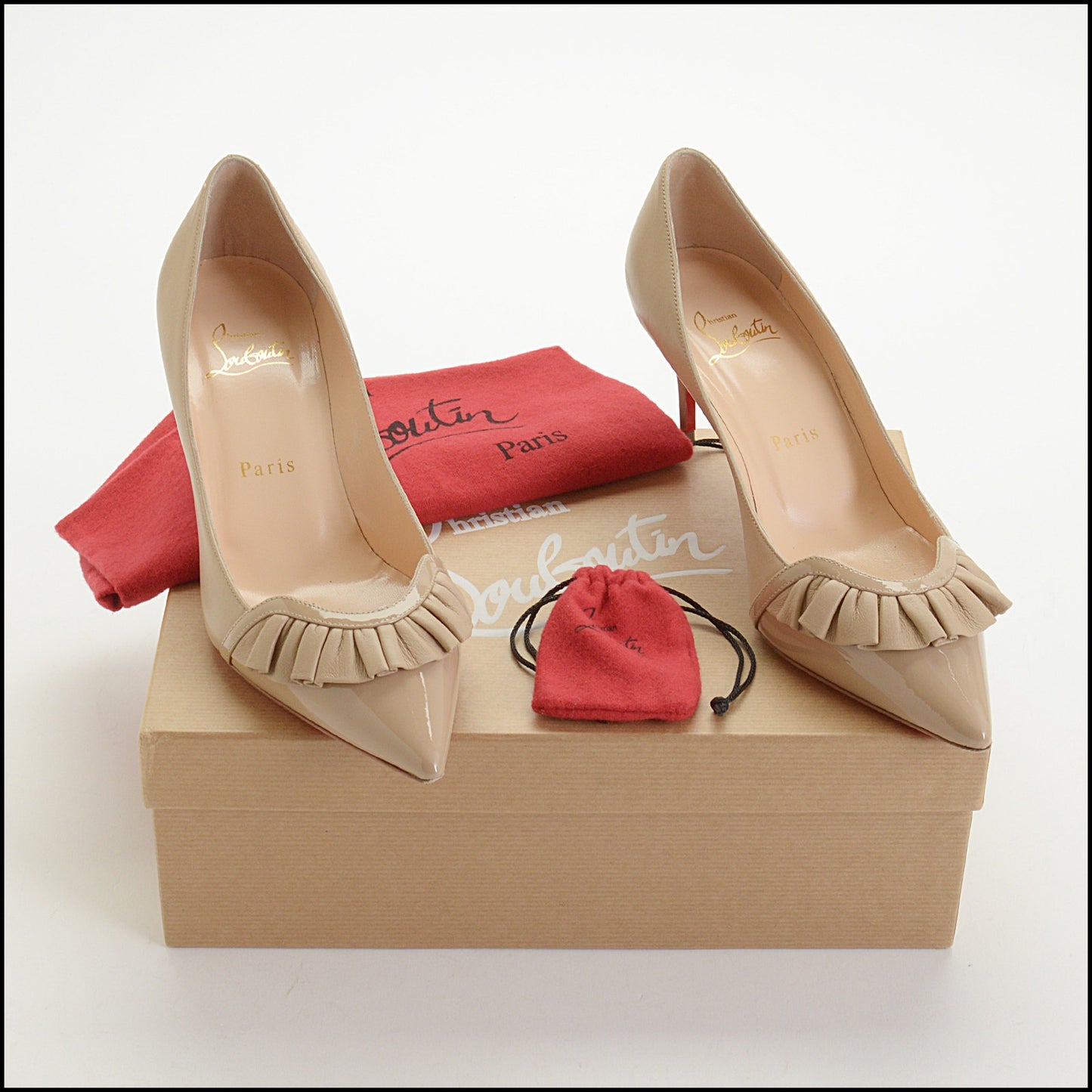 RDC14869 LOUBOUTIN Nude Blush Froumid Heels size 37