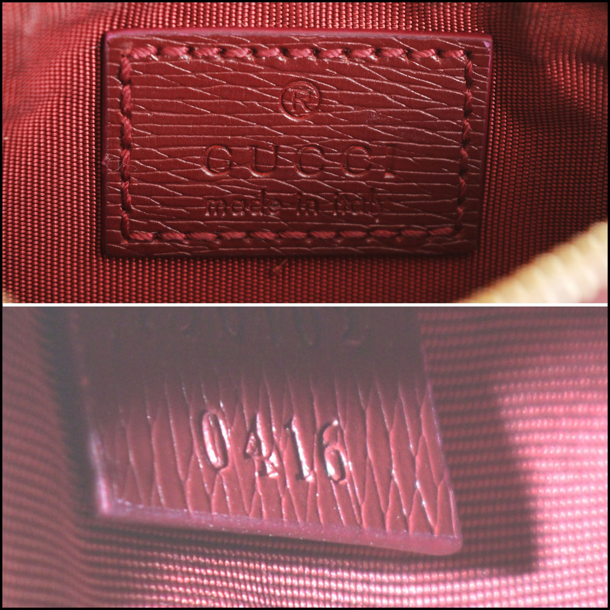 RDC15620 GUCCI Red Calfskin Script Key Pouch