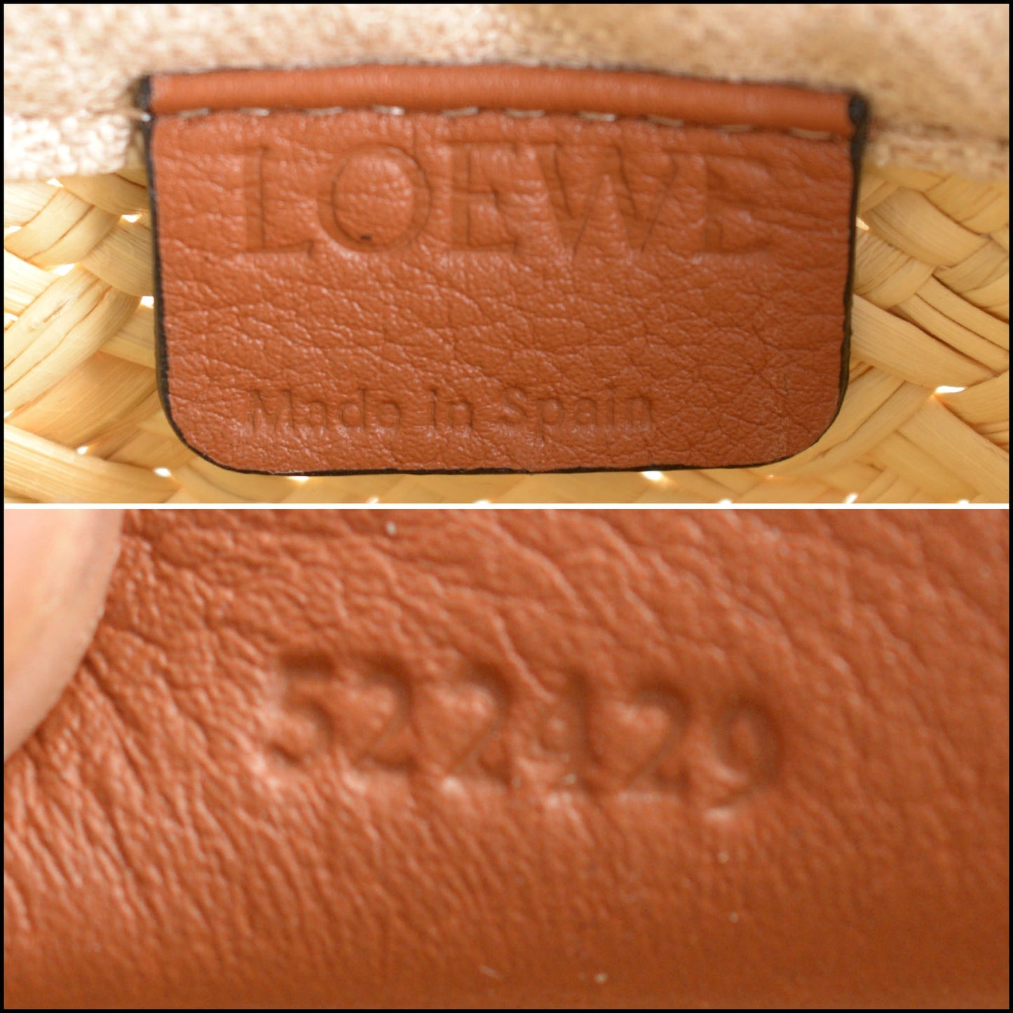 RDC14858 LOEWE Iraca Palm Natural Tan Square Pocket Bag