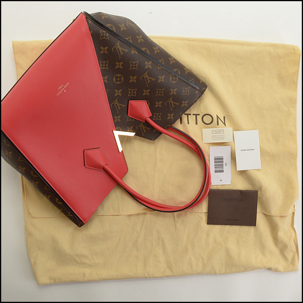 RDC15696 LOUIS VUITTON 2016 Monogram/Red Kimono Poppy Tote Bag