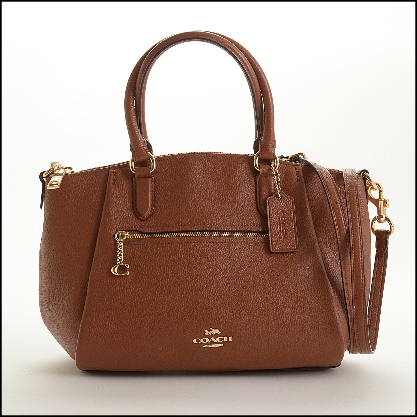 RDC15468 COACH Terracotta Brown Leather Elise Satchel Bag