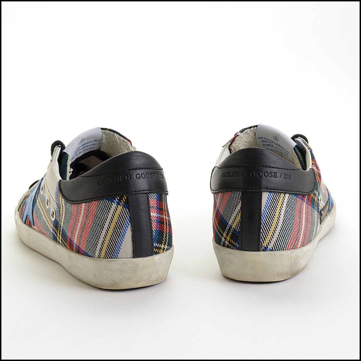 RDC14425 Golden Goose Red/Green/White Tartan Kilt Superstar Sneakers Size 7.5