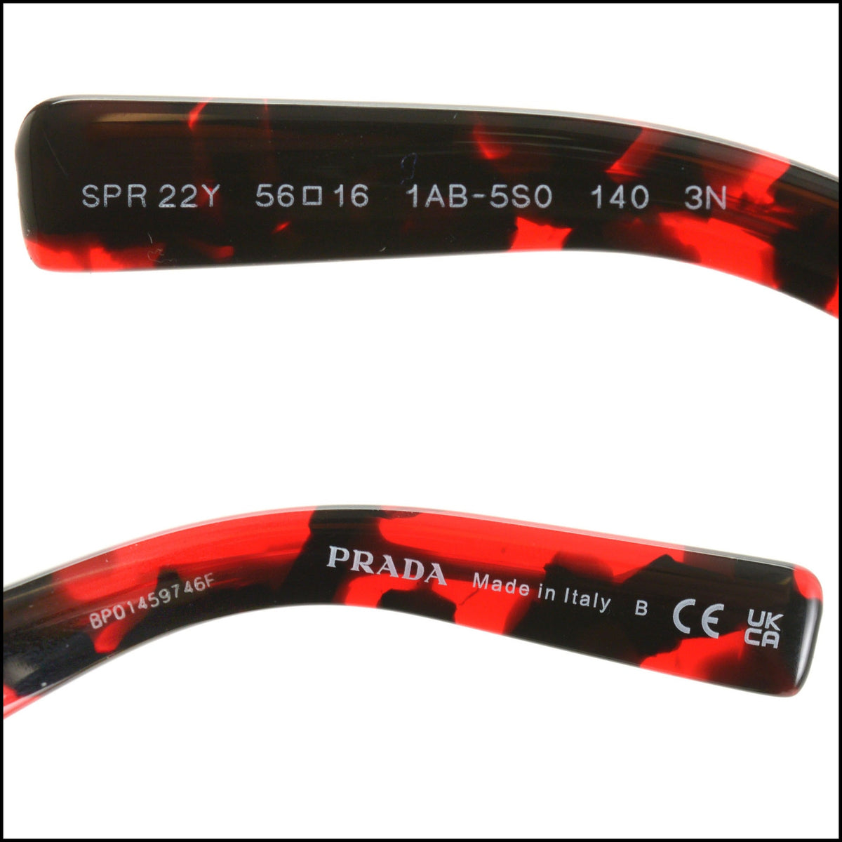 RDC15682 PRADA Red/Black Tortoiseshell Sunglasses SPR22Y