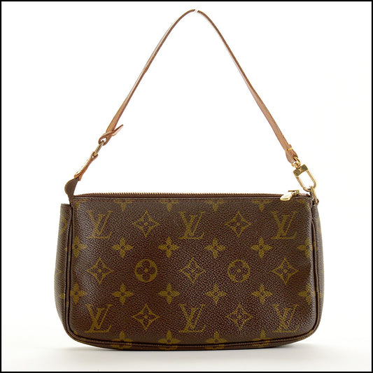 RDC15442 LOUIS VUITTON '00 Brown LV Monogram Canvas Pochette Accessoires Bag