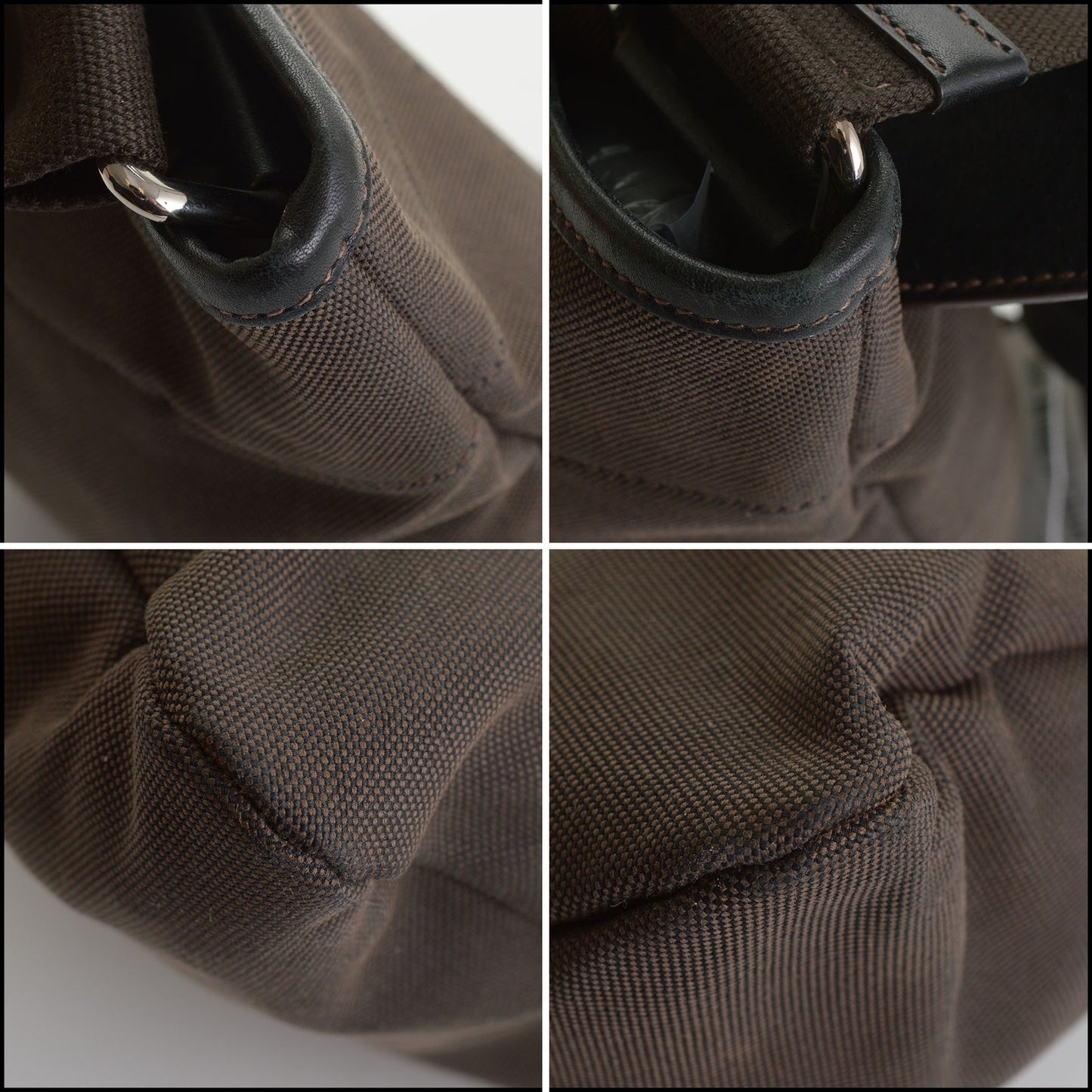RDC14457 Prada Brown Canvas Canapa Logo Crossbody Bag